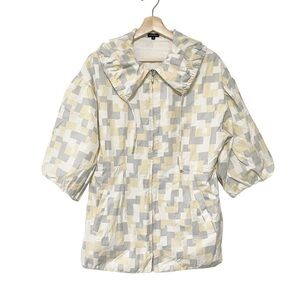 Compos'd‎ Jacket Pastel Geometric Print Balloon Sleeve Lightweight Windbreaker